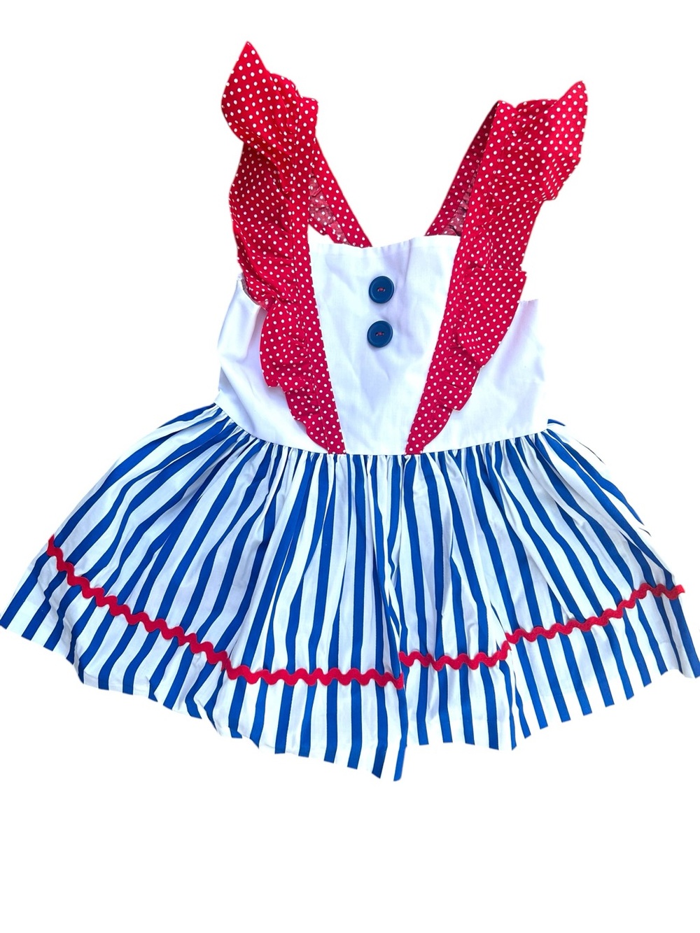 Girls 4th of July Tunic Top Red, White & Blue Striped Patriotic Eleanor Rose 4/5